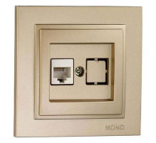 Розетка компьютерная Rj45 Cat6 Mono Electric Despina титан 102-222205-125