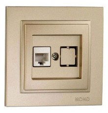 Розетка компьютерная Rj45 Cat6 Mono Electric Despina титан 102-222205-125
