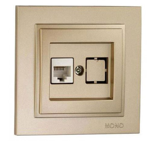 Розетка компьютерная Rj45 Cat6 Mono Electric Despina титан 102-222205-125 Розетка компьютерная Rj45 Cat6 Mono Electric Despina титан 102-222205-125