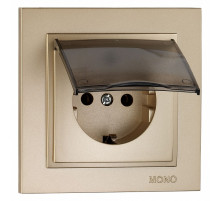 Розетка с заземлением с крышкой Mono Electric Despina 16А 250В титан 102-222221-118
