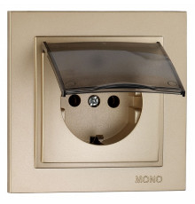 Розетка с заземлением с крышкой Mono Electric Despina 16А 250В титан 102-222221-118