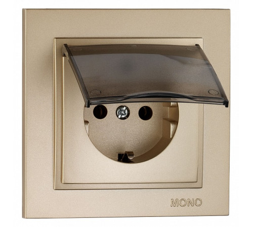 Розетка с заземлением с крышкой Mono Electric Despina 16А 250В титан 102-222221-118