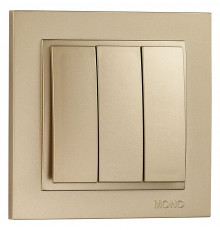 Выключатель трехклавишный Mono Electric Despina 10А 250В титан 102-222222-114
