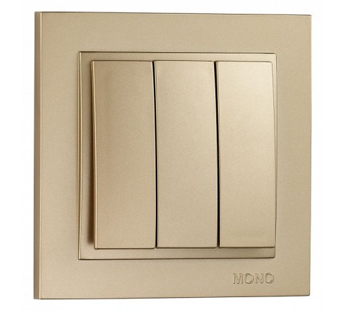Выключатель трехклавишный Mono Electric Despina 10А 250В титан 102-222222-114