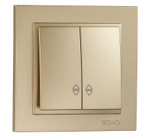 Выключатель двухклавишный проходной Mono Electric Despina 10А 250В титан 102-222223-111
