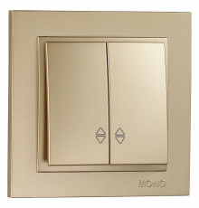 Выключатель двухклавишный проходной Mono Electric Despina 10А 250В титан 102-222223-111