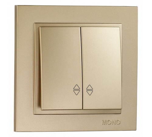 Выключатель двухклавишный проходной Mono Electric Despina 10А 250В титан 102-222223-111