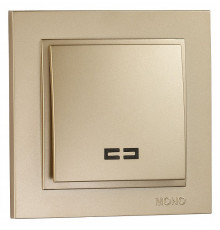 Выключатель одноклавишный с подсветкой Mono Electric Despina 10А 250В титан 102-222225-101