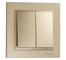 Выключатель двухклавишный Mono Electric Despina 10А 250В титан 102-222225-102
