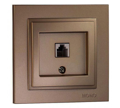 Розетка телефонная Rj45 Cat3 Mono Electric Despina бронза 102-232305-124