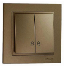 Выключатель двухклавишный проходной Mono Electric Despina 10А 250В бронза 102-232323-111