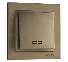 Выключатель одноклавишный с подсветкой Mono Electric Despina 10А 250В бронза 102-232325-101
