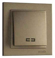 Выключатель одноклавишный с подсветкой Mono Electric Despina 10А 250В бронза 102-232325-101