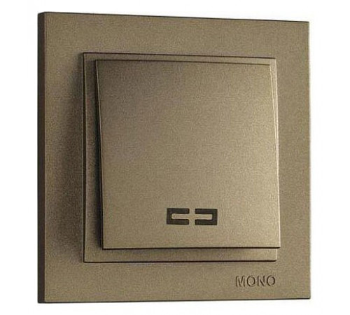 Выключатель одноклавишный с подсветкой Mono Electric Despina 10А 250В бронза 102-232325-101