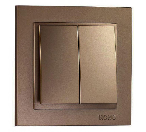 Выключатель двухклавишный Mono Electric Despina 10А 250В бронза 102-232325-102
