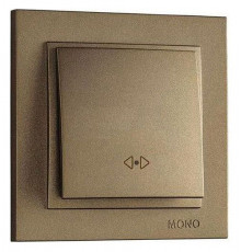 Выключатель одноклавишный перекресный Mono Electric Despina 10А 250В бронза 102-232325-112