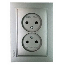 Розетка на 2 поста без заземления Mono Electric Despina 16A 250В антрацит 102-242405-121