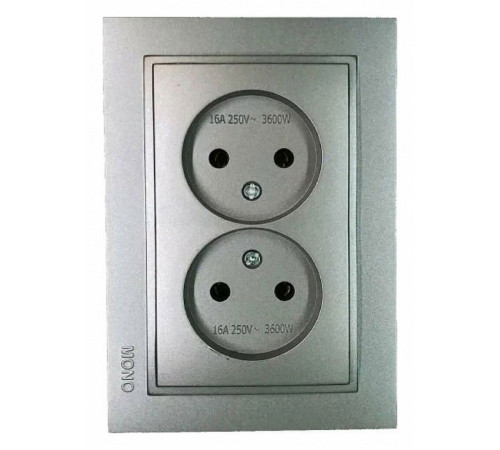 Розетка на 2 поста без заземления Mono Electric Despina 16A 250В антрацит 102-242405-121 Розетка на 2 поста без заземления Mono Electric Despina 16A 250В антрацит 102-242405-121