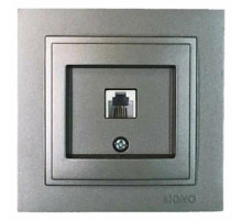 Розетка телефонная Rj45 Cat3 Mono Electric Despina антрацит 102-242405-124