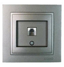 Розетка телефонная Rj45 Cat3 Mono Electric Despina антрацит 102-242405-124