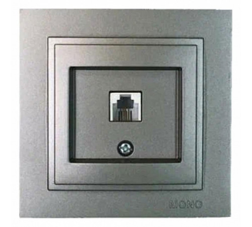 Розетка телефонная Rj45 Cat3 Mono Electric Despina антрацит 102-242405-124