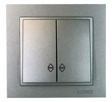 Выключатель двухклавишный проходной Mono Electric Despina 10A 250В антрацит 102-242423-111