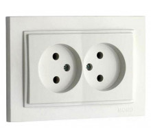 Розетка двойная без земли Mono Electric Despina 16А 250В жемчуг 102-252505-121