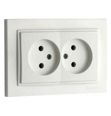 Розетка двойная без земли Mono Electric Despina 16А 250В жемчуг 102-252505-121