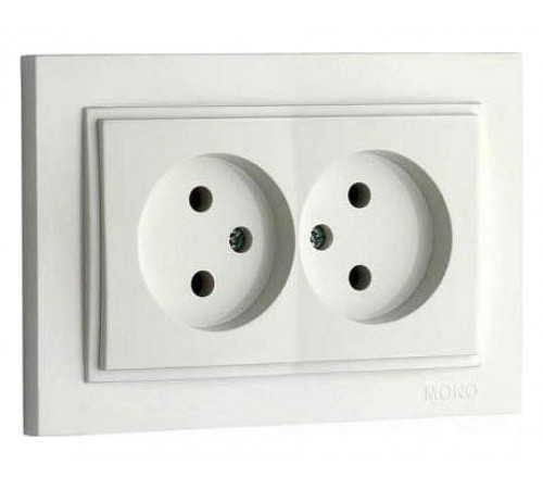Розетка двойная без земли Mono Electric Despina 16А 250В жемчуг 102-252505-121