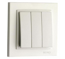 Выключатель трехклавишный проходной Mono Electric Despina 10А 250В жемчуг 102-252522-114