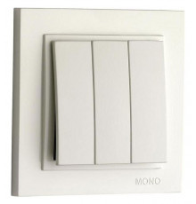 Выключатель трехклавишный проходной Mono Electric Despina 10А 250В жемчуг 102-252522-114