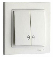 Выключатель двухклавишный проходной Mono Electric Despina 10А 250В жемчуг 102-252523-111