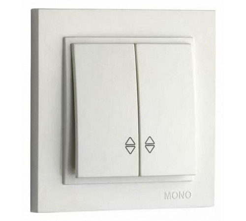 Выключатель двухклавишный проходной Mono Electric Despina 10А 250В жемчуг 102-252523-111