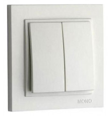 Выключатель двухклавишный Mono Electric Despina 10А 250В жемчуг 102-252525-102