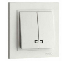 Выключатель двухклавишный с подсветкой Mono Electric Despina 10А 250В жемчуг 102-252525-103