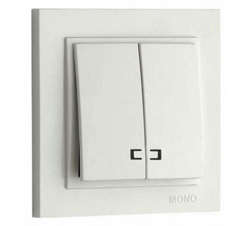 Выключатель двухклавишный с подсветкой Mono Electric Despina 10А 250В жемчуг 102-252525-103