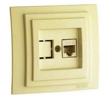 Розетка компьютерная RJ45 Mono Electric Larissa 6 кат крем 103-171705-125