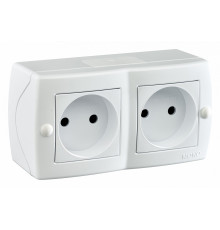Розетка на 2 поста без заземления Mono Electric Octans IP20 16А 250В белый 104-010106-121