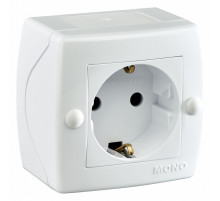 Розетка на 1 пост с заземлением Mono Electric Octans IP20 16А 250В белый 104-010107-117