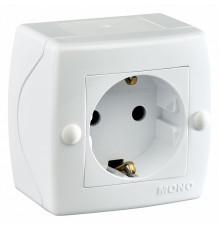 Розетка на 1 пост с заземлением Mono Electric Octans IP20 16А 250В белый 104-010107-117
