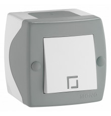 Выключатель одноклавишный Mono Electric Octans IP20 10А 250В бело-серый 104-020001-100