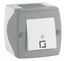 Выключатель одноклавишный проходной Mono Electric Octans IP20 10А 250В бело-серый 104-020001-109