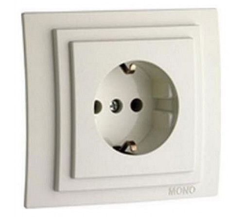 Розетка с заземлением Mono Electric Despina-Larissa 16А 250В слоновая кость 500-000121-117 Розетка с заземлением Mono Electric Despina-Larissa 16А 250В слоновая кость 500-000121-117