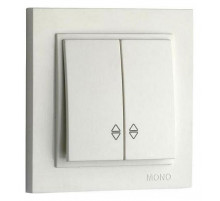 Выключатель двухклавишный проходной Mono Electric Despina-Larissa 10А 250В слоновая кость 500-000123-111
