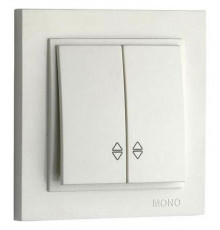 Выключатель двухклавишный проходной Mono Electric Despina-Larissa 10А 250В слоновая кость 500-000123-111