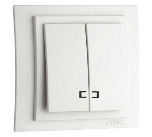 Выключатель двухклавишный с подсветкой Mono Electric Despina-Larissa 10А 250В слоновая кость 500-000125-103 Выключатель двухклавишный с подсветкой Mono Electric Despina-Larissa 10А 250В слоновая кость 500-000125-103