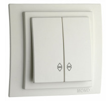 Выключатель двухклавишный проходной Mono Electric Despina-Larissa 10А 250В белый 500-001923-111