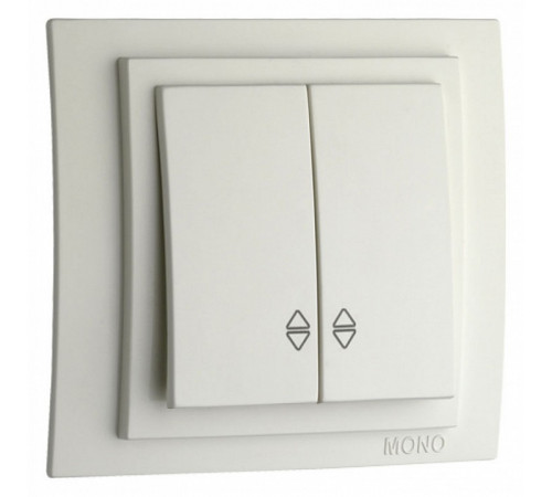 Выключатель двухклавишный проходной Mono Electric Despina-Larissa 10А 250В белый 500-001923-111 Выключатель двухклавишный проходной Mono Electric Despina-Larissa 10А 250В белый 500-001923-111