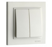 Выключатель двухклавишный Mono Electric Despina-Larissa 10А 250В белый 500-001925-102