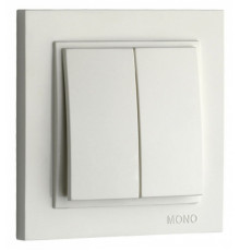 Выключатель двухклавишный Mono Electric Despina-Larissa 10А 250В белый 500-001925-102